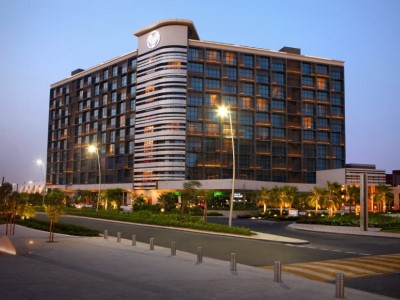 exterior view - hotel yas island rotana - abu dhabi, united arab emirates