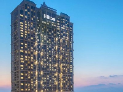 exterior view - hotel hilton dubai al habtoor city - dubai, united arab emirates
