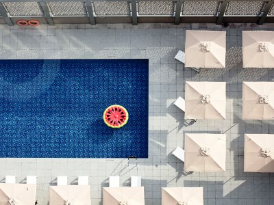 outdoor pool - hotel rove healthcare city - bur dubai - dubai, united arab emirates
