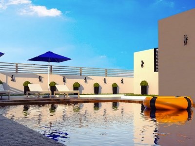 outdoor pool 1 - hotel mena plaza hotel al barsha - dubai, united arab emirates
