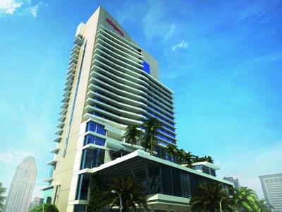 exterior view - hotel grand plaza movenpick media city - dubai, united arab emirates