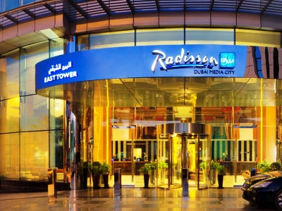 exterior view 1 - hotel radisson blu dubai media city - dubai, united arab emirates