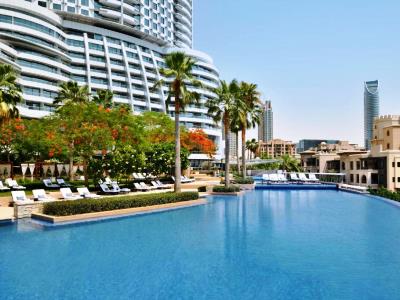 outdoor pool - hotel the address downtown - dubai, united arab emirates
