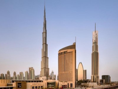 exterior view - hotel address dubai mall - dubai, united arab emirates