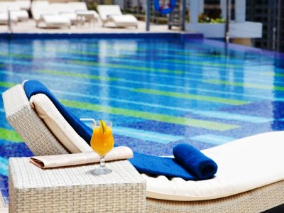 outdoor pool - hotel marina byblos - dubai, united arab emirates