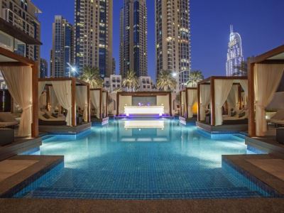 outdoor pool - hotel vida downtown - dubai, united arab emirates