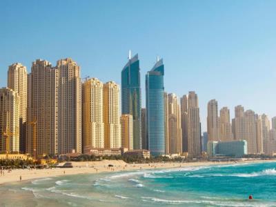 exterior view - hotel blue beach tower - dubai, united arab emirates