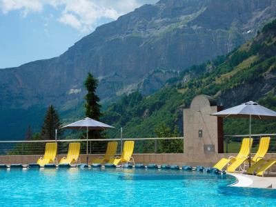 outdoor pool 1 - hotel thermalhotels n walliser alpentherme - leukerbad, switzerland