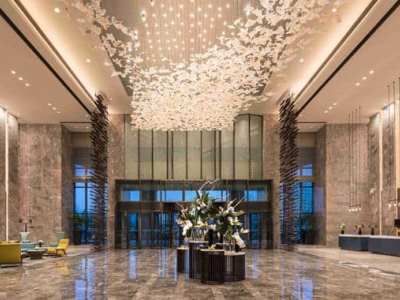 lobby 2 - hotel doubletree oriental movie metropolis - qingdao, china
