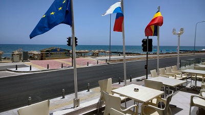 café - hotel flamingo beach - larnaca, cyprus