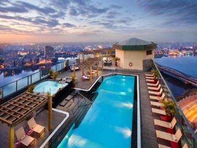 outdoor pool - hotel fairmont nile city - cairo, egypt