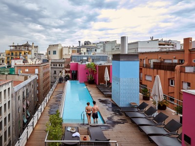outdoor pool - hotel barcelona catedral - barcelona, spain