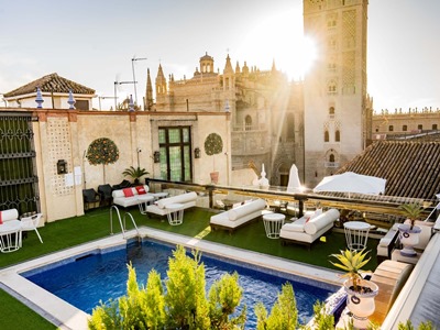 outdoor pool - hotel dona maria - seville, spain