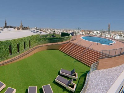 outdoor pool - hotel abba sevilla - seville, spain