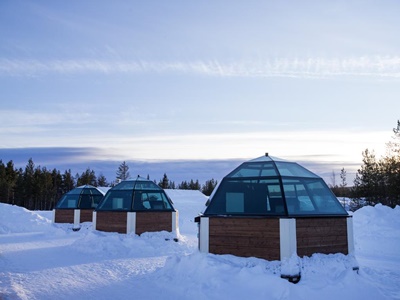 exterior view - hotel arctic snow hotel and glass igloos - sinetta, finland
