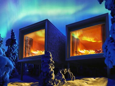 exterior view 1 - hotel arctic treehouse - rovaniemi, finland