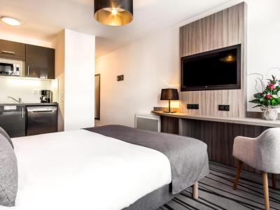 bedroom - hotel nemea appart'hotel quai victor centre - tours, france
