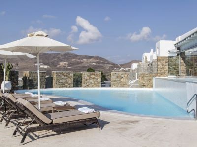 outdoor pool - hotel ftelia bay - mykonos, greece