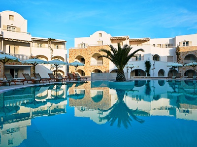 outdoor pool - hotel aegean plaza - santorini, greece
