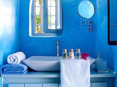 bathroom - hotel alexander villa - santorini, greece