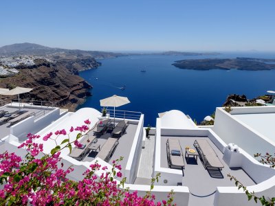 exterior view - hotel krokos villas - santorini, greece