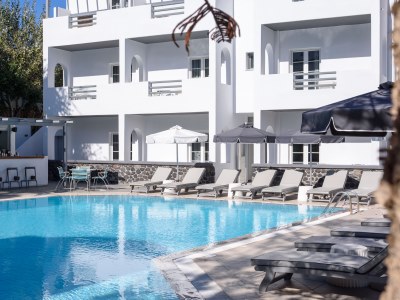 exterior view 3 - hotel afroditi venus beach resort - santorini, greece