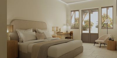 bedroom - hotel amaria beach resort - santorini, greece