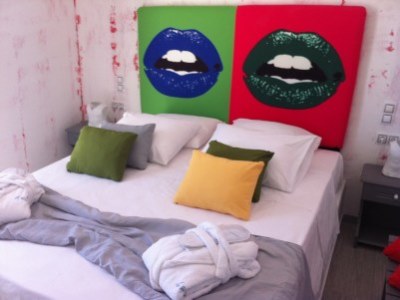 bedroom - hotel beach boutique - santorini, greece