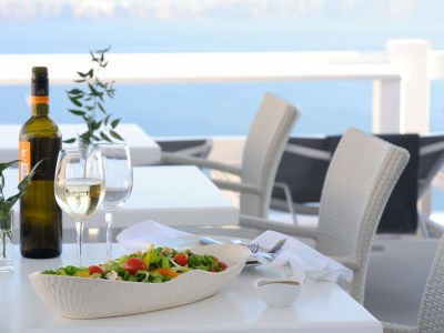 restaurant - hotel aqua luxury suites - santorini, greece