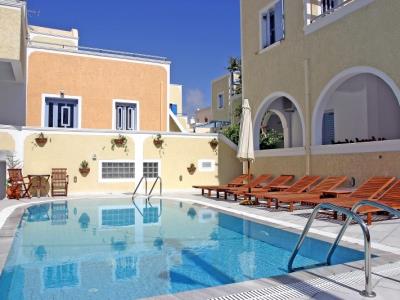 outdoor pool - hotel sellada apartments - santorini, greece