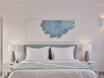 bedroom - hotel aqua blue - santorini, greece
