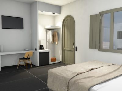 standard bedroom - hotel kallos imar - santorini, greece
