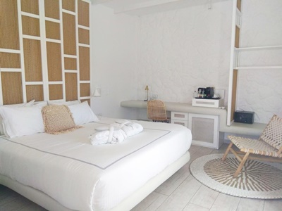 bedroom 2 - hotel petri suites - santorini, greece