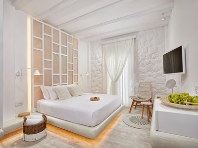bedroom 4 - hotel petri suites - santorini, greece