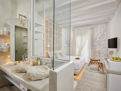 bedroom 7 - hotel petri suites - santorini, greece
