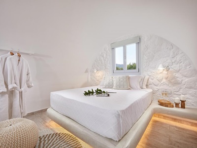 bedroom 9 - hotel petri suites - santorini, greece