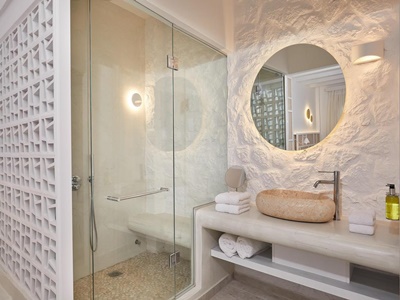 bathroom 1 - hotel petri suites - santorini, greece