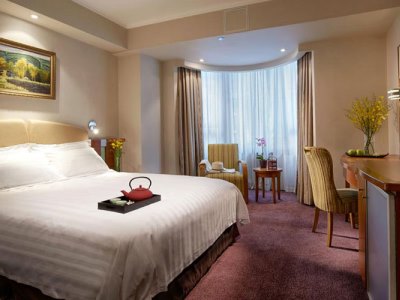 bedroom - hotel wharney - hong kong, hong kong