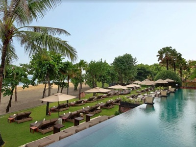 outdoor pool - hotel grand seminyak - bali island, indonesia