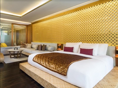 bedroom - hotel grand seminyak - bali island, indonesia