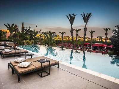 outdoor pool - hotel sofitel lounge and spa - marrakech, morocco
