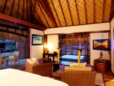 bedroom 1 - hotel hilton moorea lagoon resort and spa - moorea, french polynesia