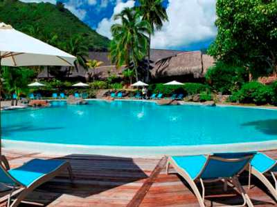 outdoor pool - hotel hilton moorea lagoon resort and spa - moorea, french polynesia