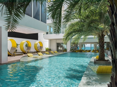 outdoor pool - hotel astoria current - boracay island, philippines