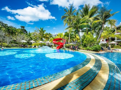 outdoor pool 3 - hotel chada thai village resort - krabi, thailand
