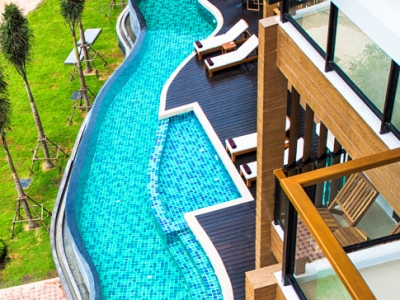 outdoor pool - hotel the lunar patong - phuket island, thailand