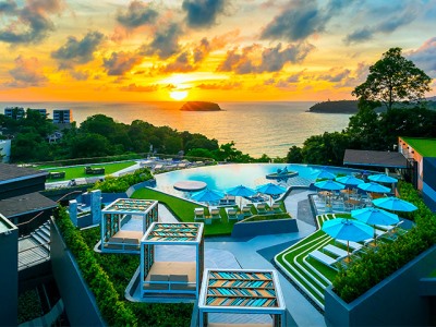 outdoor pool - hotel the sis kata resort - phuket island, thailand