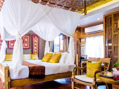 bedroom - hotel santhiya tree koh chang resort - koh chang, thailand