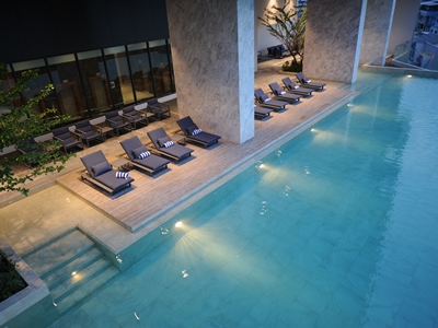 outdoor pool 1 - hotel oakwood hotel and residence sri racha - chonburi, thailand