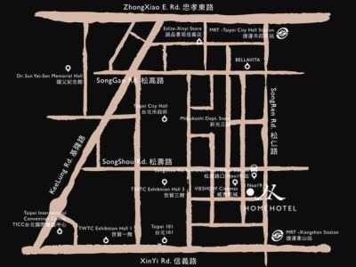 overview map - hotel home hotel - taipei, taiwan